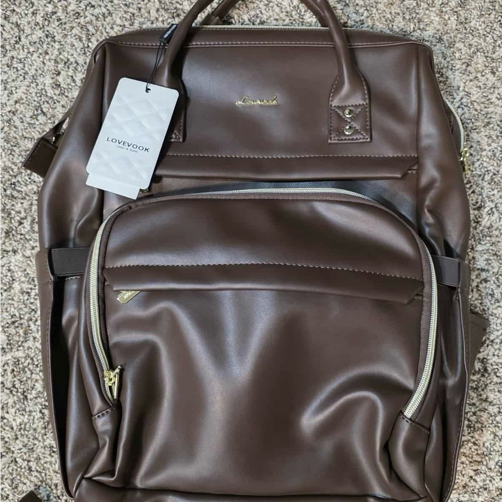 Lovevook brand Brown Leather-type Backpack